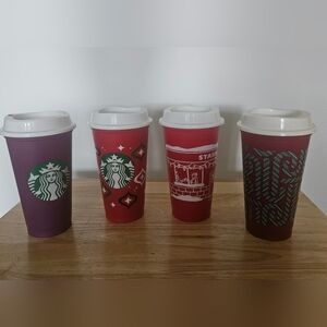 Starbucks Mixed Variety Plastic Cups (4)